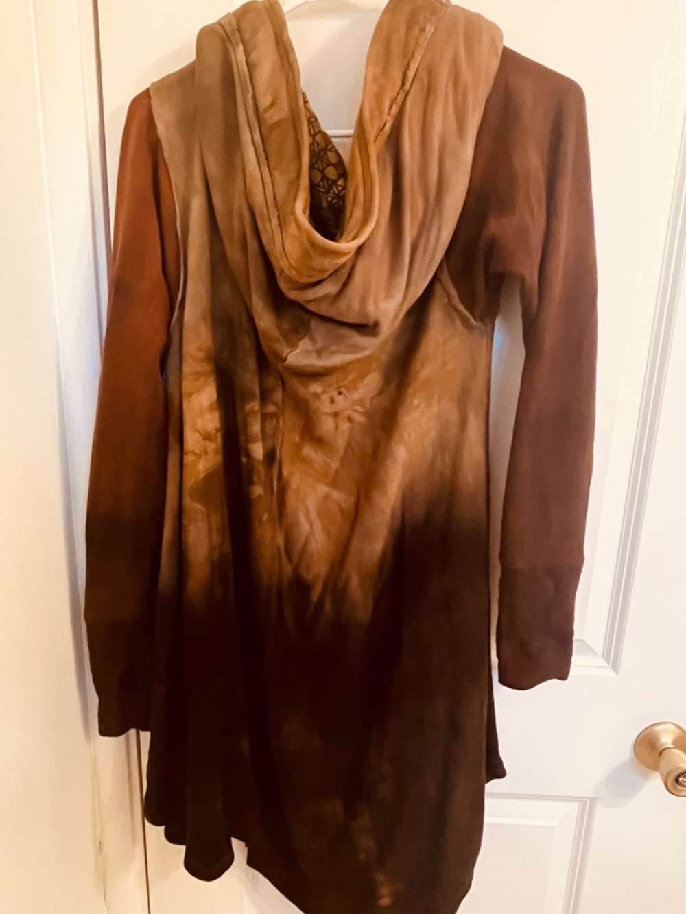 Sew Much Love Kira brown ombré tunic hoodie m medium - Picture 2 of 6
